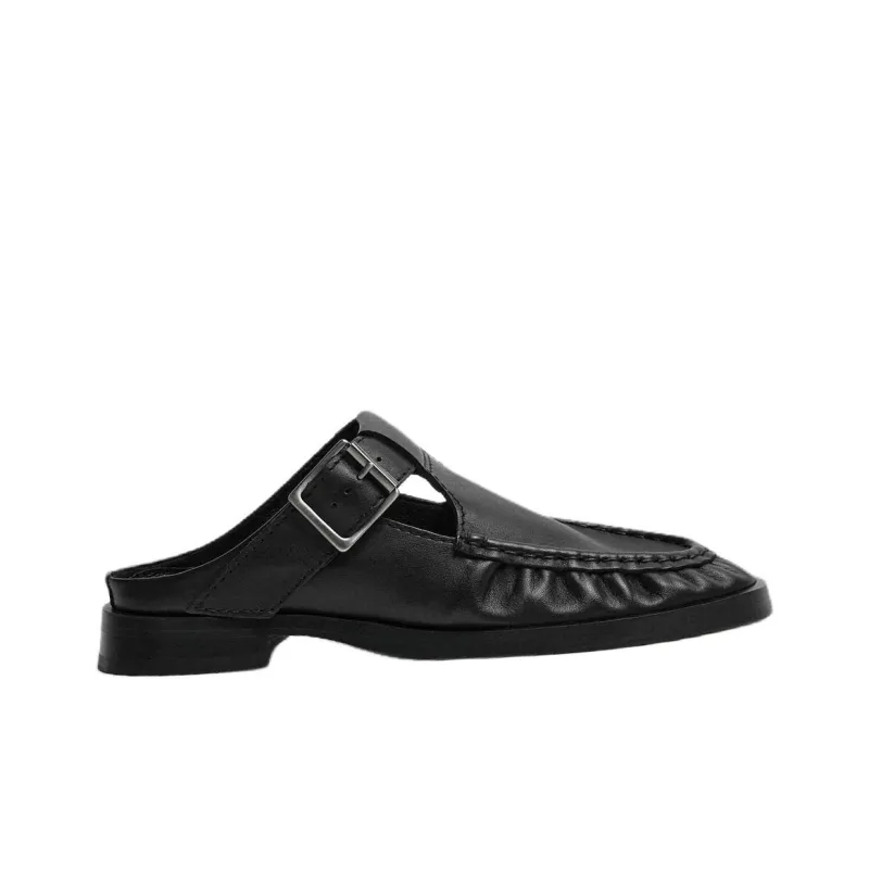 MIISTA Rubber Sole Quiet Closed Toe Slippers 2.5cm Women's Black-1