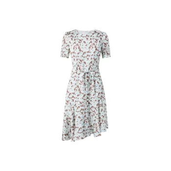 JZ Juzui Short-Sleeved Dresses Women's Floral Coffee