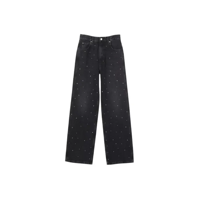 Sandro Rhinestone-embellished Straight-leg Jeans-0