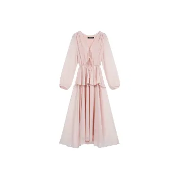 AHDO Long-Sleeved Dresses Women's Pink