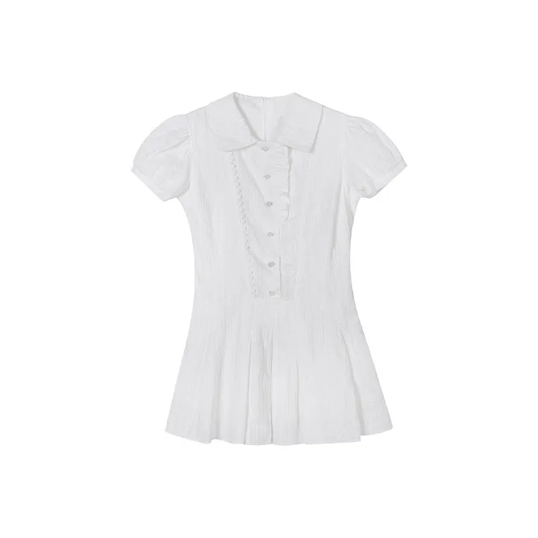 ETSE Short Sleeved Dress Women's White-0