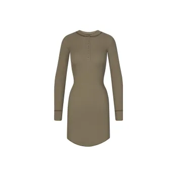 Skims Long Sleeved Dresses Women's Earth Umber/ARMY MULTI
