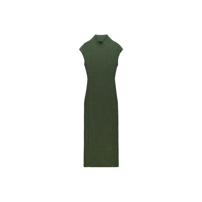 ZARA Sleeveless Dresses Women's Green-0