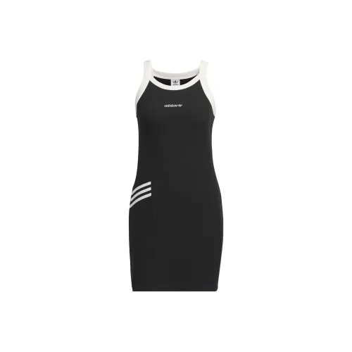 Adidas Originals Classic Three stripe Series Sleeveless Dresses Women's Black