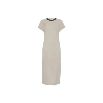 Brunello Cucinelli Monili Embellished Short Sleeved Dress