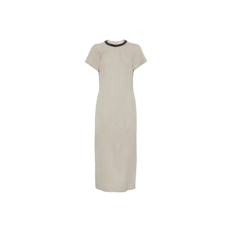 Brunello Cucinelli Monili Embellished Short Sleeved Dress-2