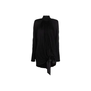 SAINT LAURENT Draped Jersey Mini Dress