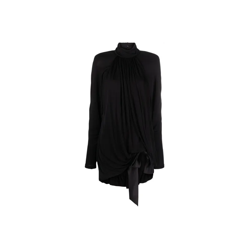SAINT LAURENT Draped Jersey Mini Dress-0