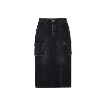 MLB New York Yankees Denim Long Skirts Women's Black