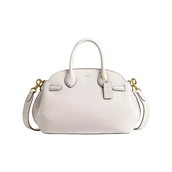 COACH Leather Shoulder Bag, Crossbody Bag, Handbag Large Size Women's White