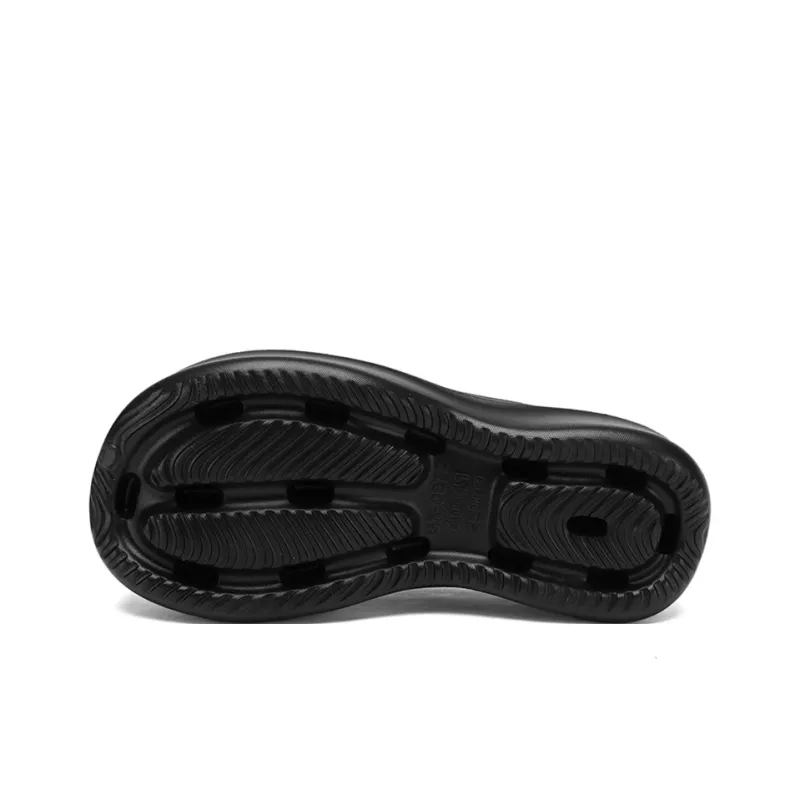OUGLEMEN Quiet Odor Resistant Abrasion Resistant Slip Resistant Wrap toe Slippers Unisex-8