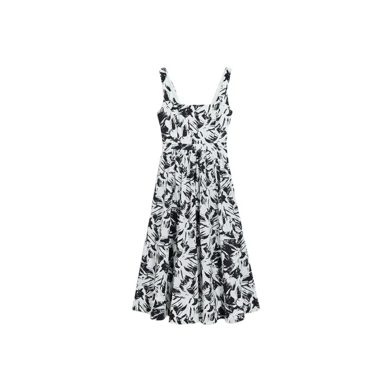 CLUB MONACO Sleeveless Dress Women's Black White-0