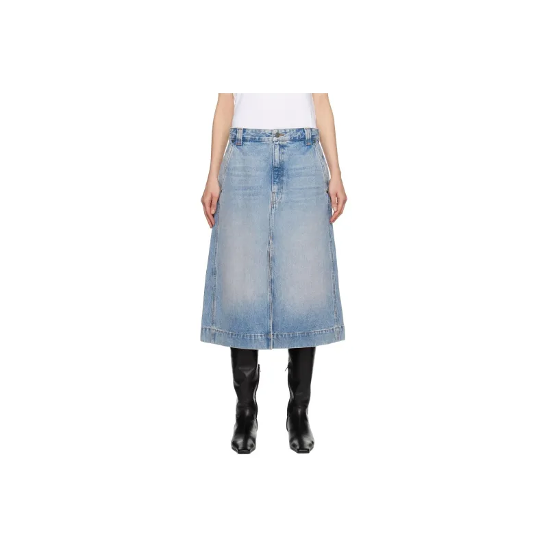 Vetements Denim Long Skirts Women's Blue-0