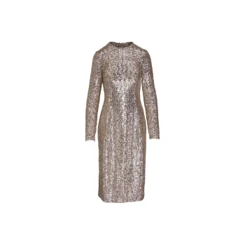 MICHAEL KORS Sequined Stretch Tulle Sheath Dress