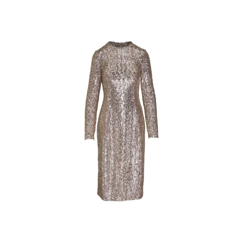 MICHAEL KORS Sequined Stretch Tulle Sheath Dress-0
