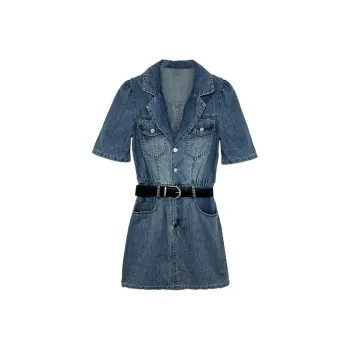 Icicofficial Short-Sleeved Dresses Women's Blue