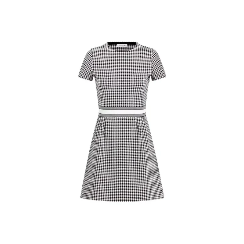 DIOR SS23 Short Sleeved Dress Women's Black-0