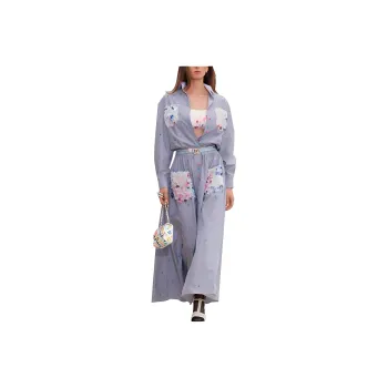 CHANEL SS23 Long-Sleeved Dresses Women's Blue