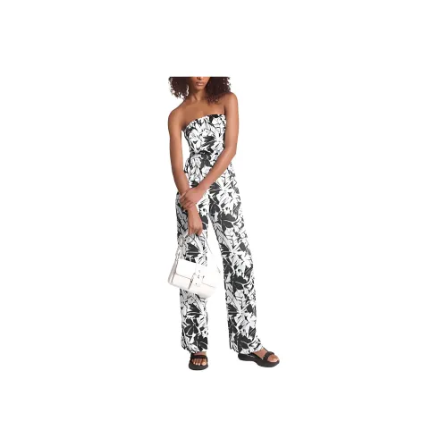 MICHAEL KORS Palm Print Satin Tie Back Jumpsuit