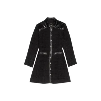 Maje Tweed Trimmed Minidress