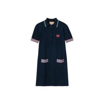 GUCCI SS24 Short Sleeved Dress Women's Marine Blue