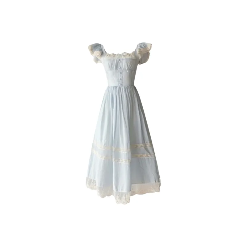 JOSR Short Sleeved Dress Women's Light Blue-0