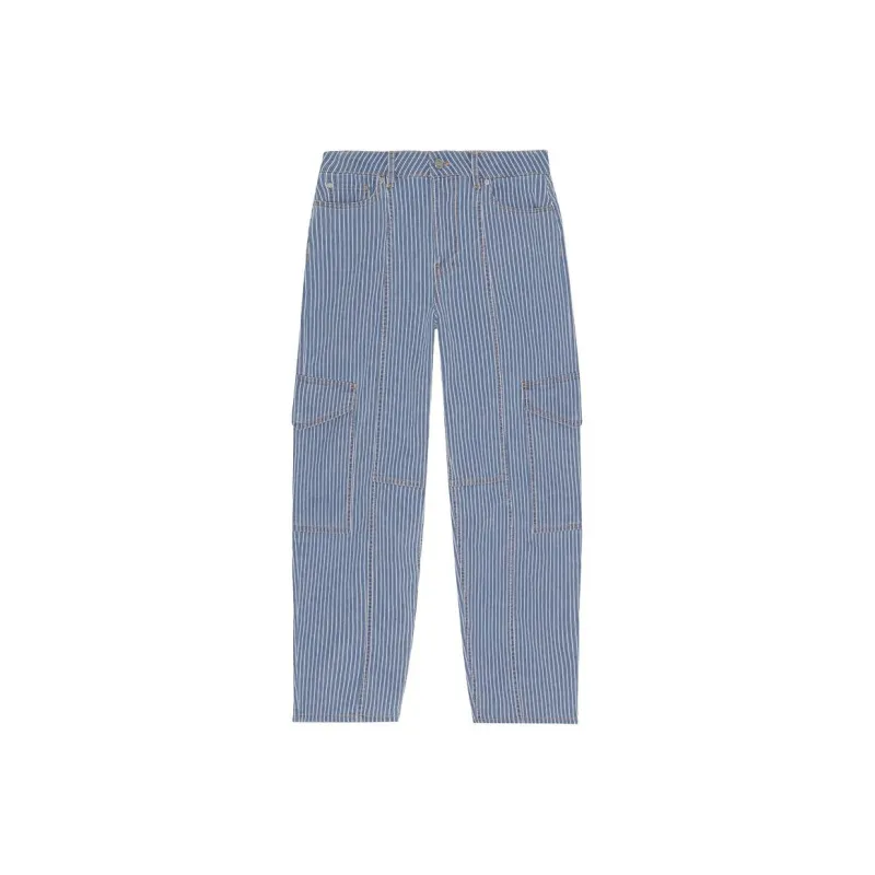 GANNI Stripe pattern Cargo Jeans-0