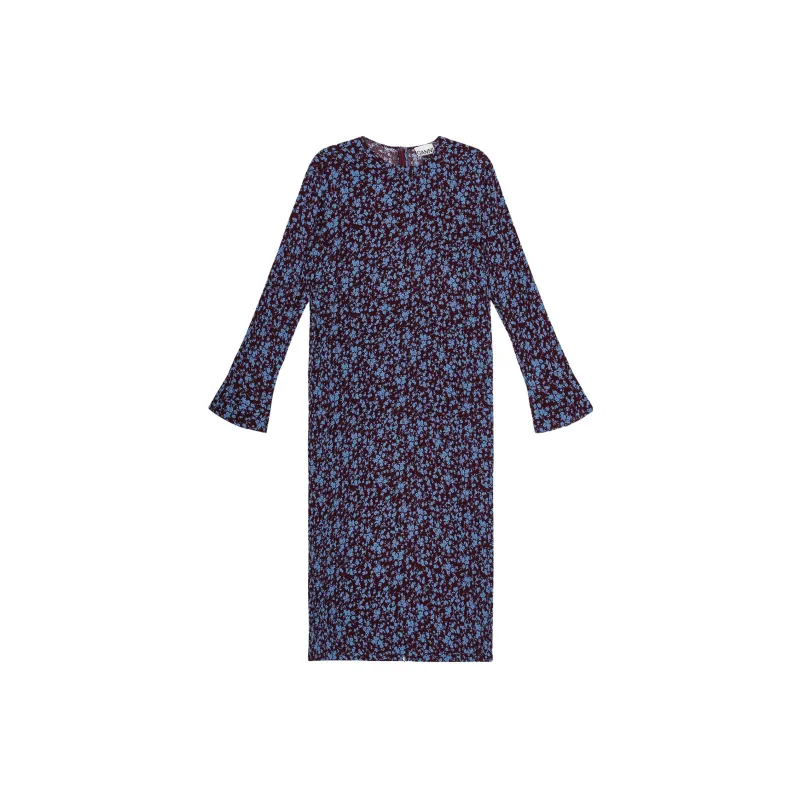 GANNI Long Sleeved Dresses Women's Blue-0