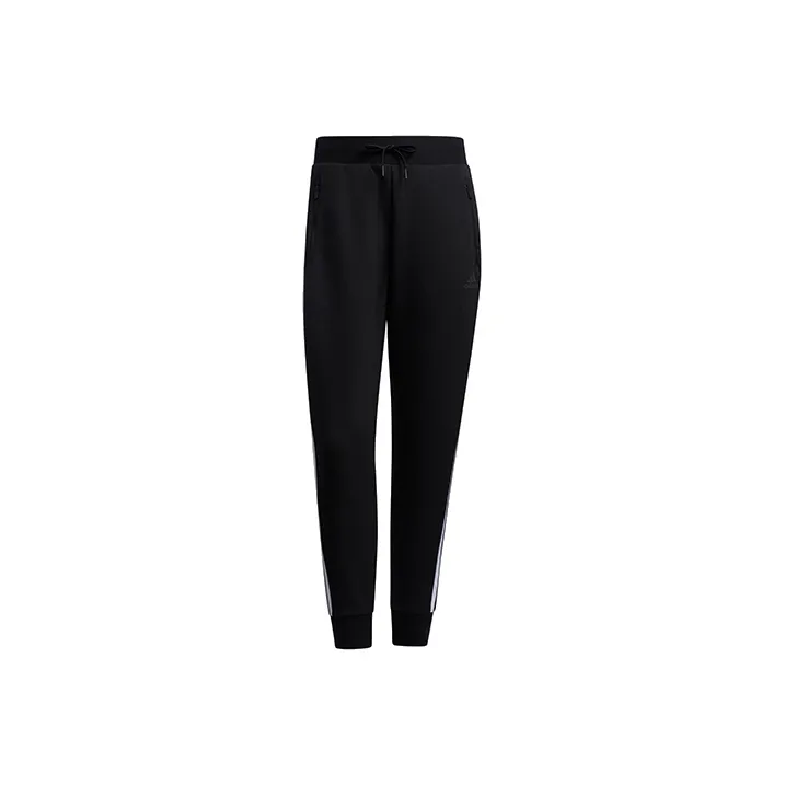 Adidas Knitted Sports Pants Women's Black-0