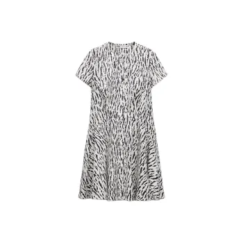 ZARA Short Sleeved Dress Women's Zebra Print