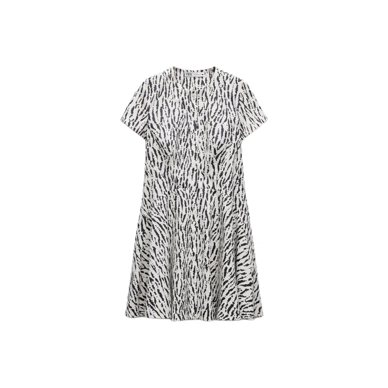 ZARA Short Sleeved Dress Women's Zebra Print-0