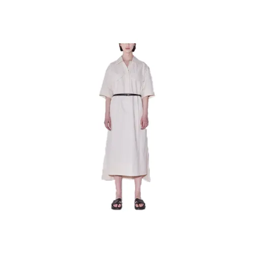System Short-Sleeved Dresses Women's Cream White