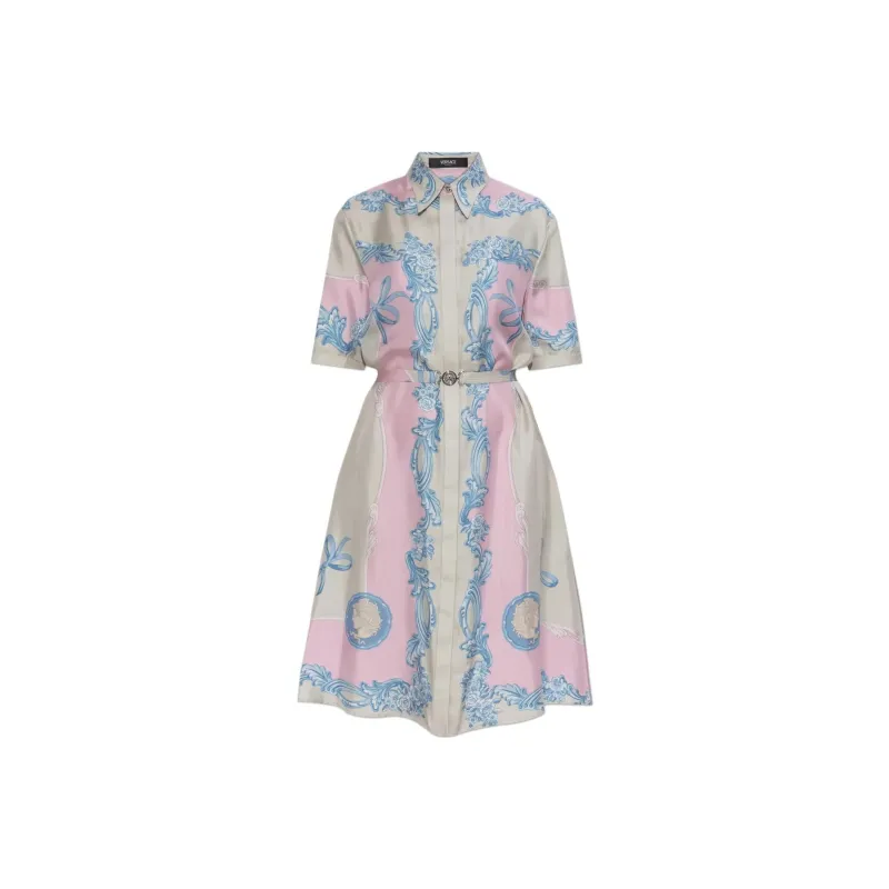 VERSACE Cameo Printed Shirt Dress-0