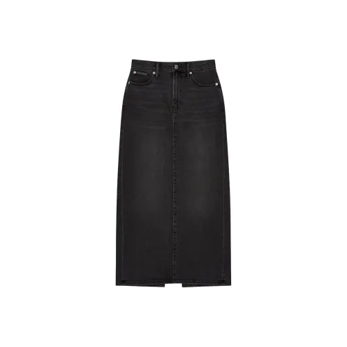 calvin Bowling Focused Denim Long Skirts Women's Black