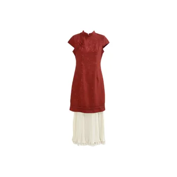 Manekniv Short Sleeved Dress Women's Red