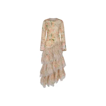 Zimmermann Floral Printed Flared Midi Dress