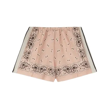 PALM ANGELS Paisley Printed Side Stripe Detailed Track Shorts