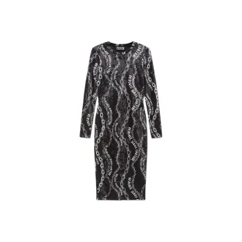 VERSACE JEANS COUTURE Chain Print Midi Dress