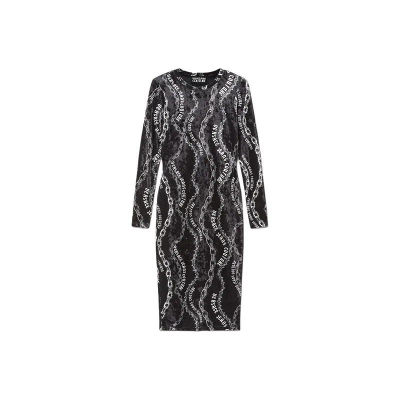 VERSACE JEANS COUTURE Chain Print Midi Dress-0