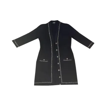 CHANEL 23B 23 Fall And Winter New Collection Long Sleeved Dresses Women's Black