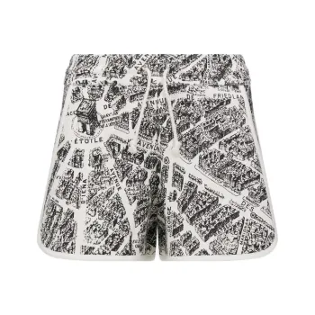 DIOR White And Black Organic Cotton Jersey With Plan Casual Shorts Women's White