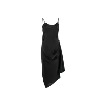 LOW CLASSIC Drawstring Slip Midi Dress
