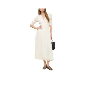 REFORMATION Cyrus Dress Short Sleeved Dress Women's White