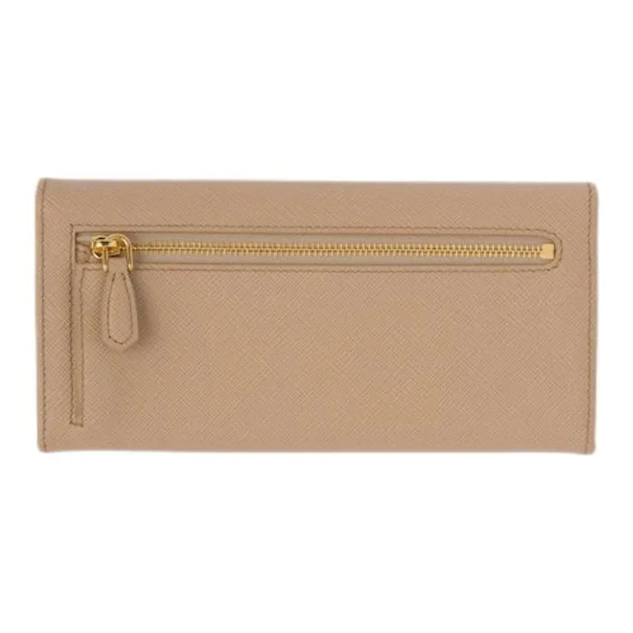 PRADA Saffiano Leather Wallet Large Size Women's Stone Blue & Cornflower Blue-1