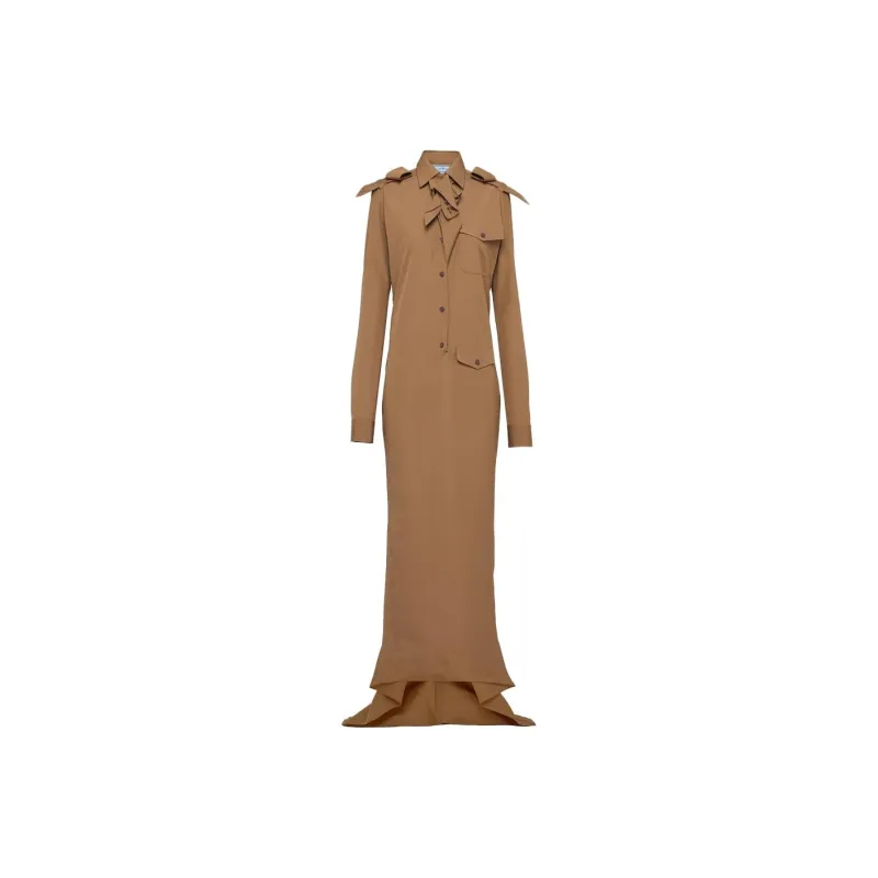 PRADA Long-Sleeved Dresses Women's Brown-0
