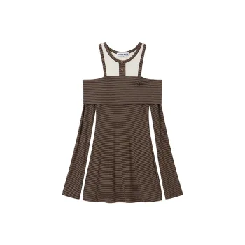 ANDREA MARTIN Long Sleeved Dress Women's Brown