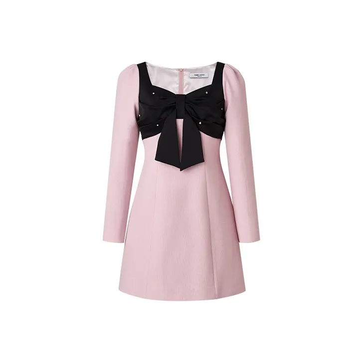 TAMMY TANGS Long Sleeved Dress Women's Pink, Black & Multicolor-0