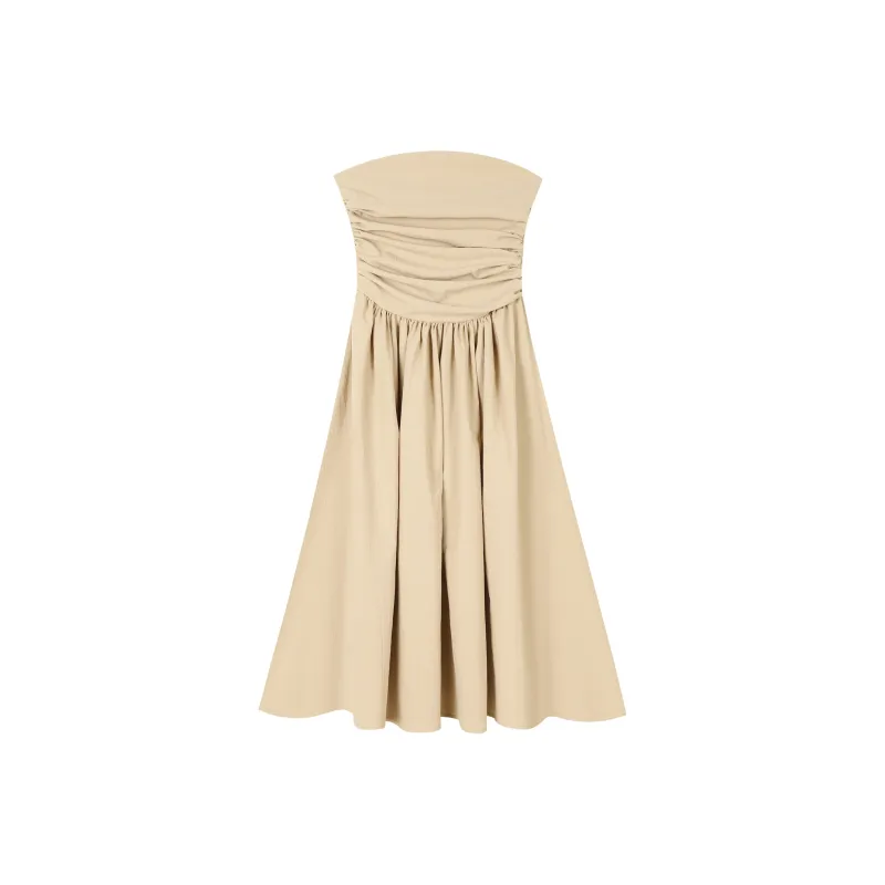 EIDOLON GRAIN Sleeveless Dress Women's Khaki-0