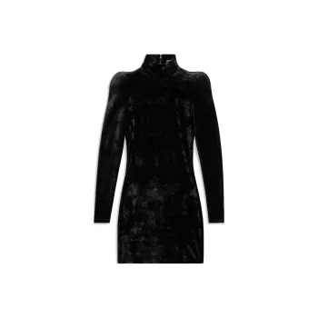 Balenciaga Velvet Turtleneck Dress