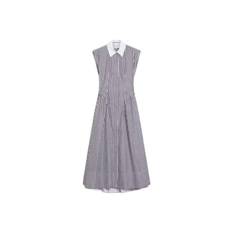 SportMax Locusta Striped Sleeveless Dress-0